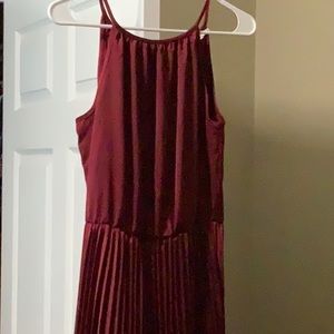 Burgundy Halter Dress